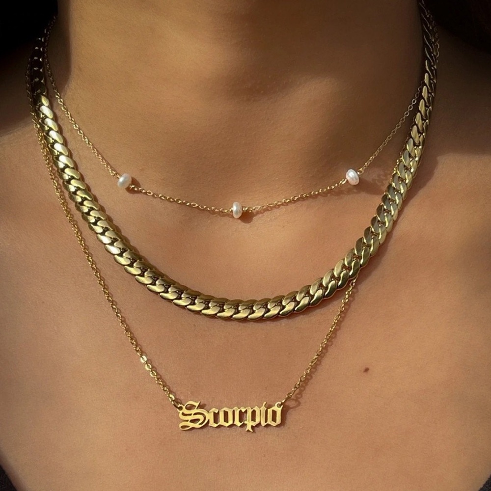 Waterproof gold plated chain necklace